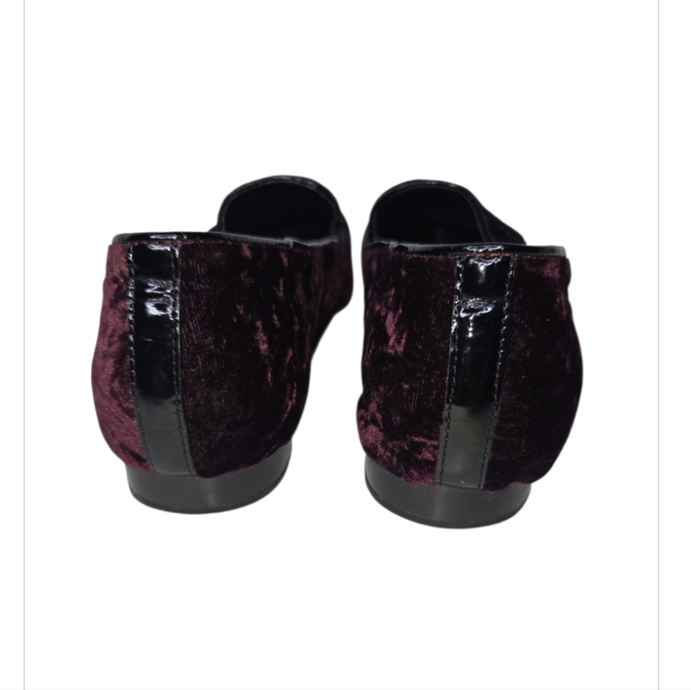 Donald J Pliner Haven Wine Red Crushed Velvet Loafers Flats Size 8.5 - Picture 4 of 11